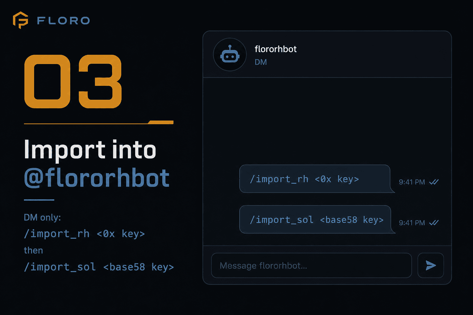 Step 3 — import into Telegram bot